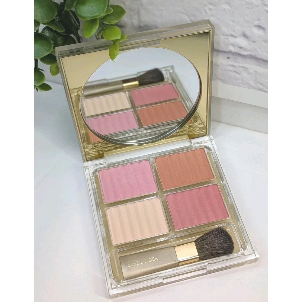 💋ESTEE LAUDER Deluxe ALL-OVER FACE COMPACT Palette Blush Pink Kiss Nectar Petal